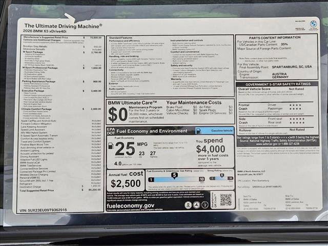 New 2026 BMW X5 xDrive40i w/ Executive Package image 17