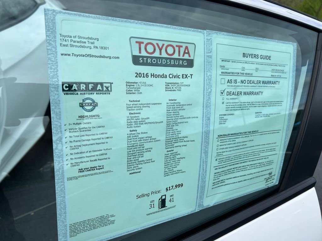 Used 2016 Honda Civic EX-T image 25