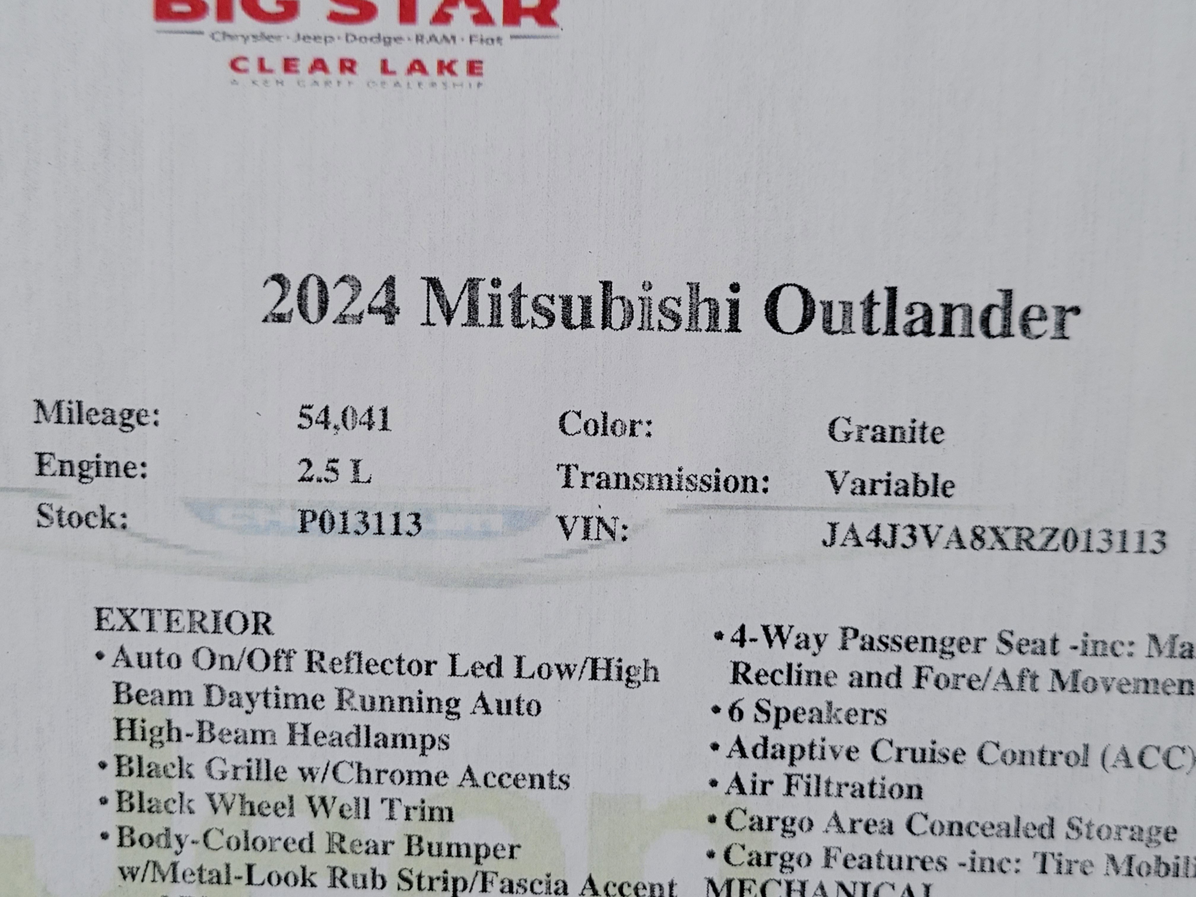 Used 2024 Mitsubishi Outlander SE Black Edition image 33