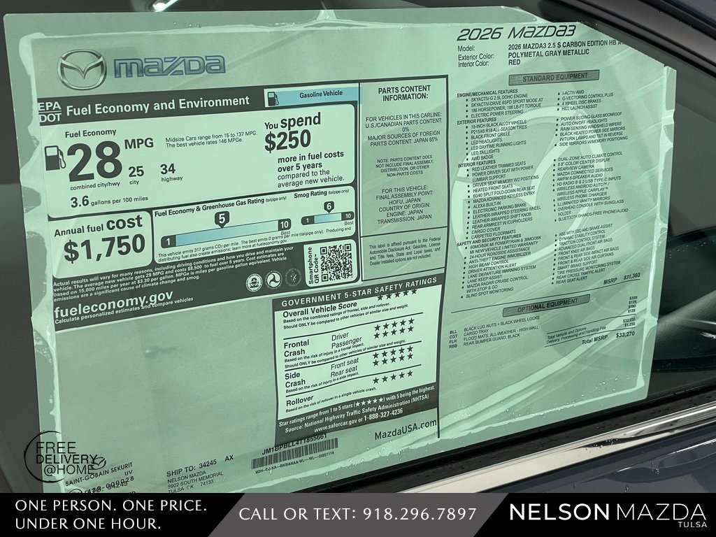 New 2026 MAZDA MAZDA3 Carbon image 16