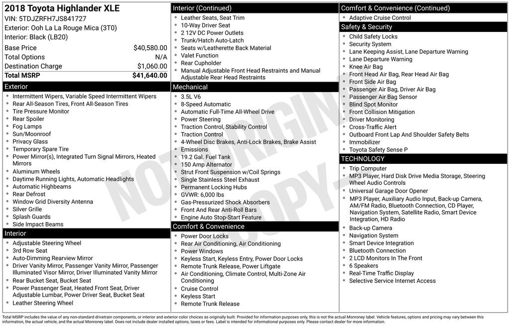 Used 2018 Toyota Highlander XLE AWD/4WD image 33