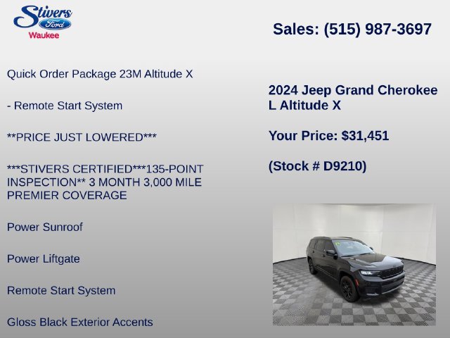 Used 2024 Jeep Grand Cherokee L Altitude AWD/4WD image 22