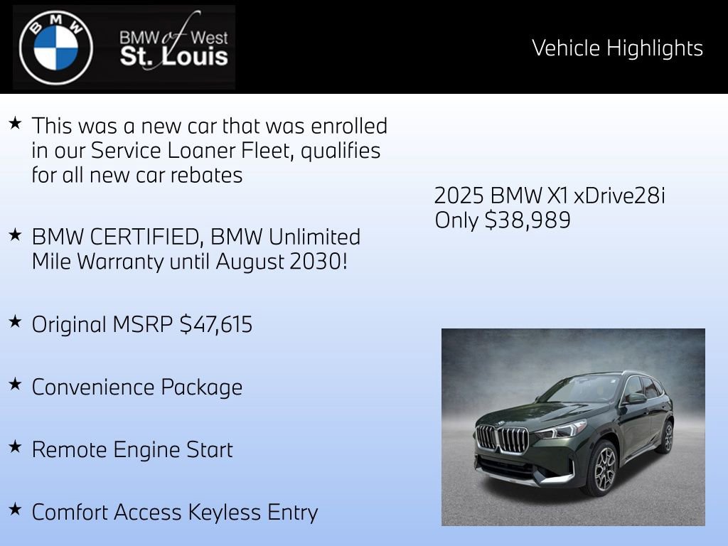Used 2025 BMW X1 xDrive28i w/ Convenience Package AWD/4WD image 8