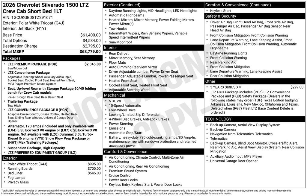 New 2026 Chevrolet Silverado 1500 LTZ w/ LTZ Premium Package AWD/4WD image 11