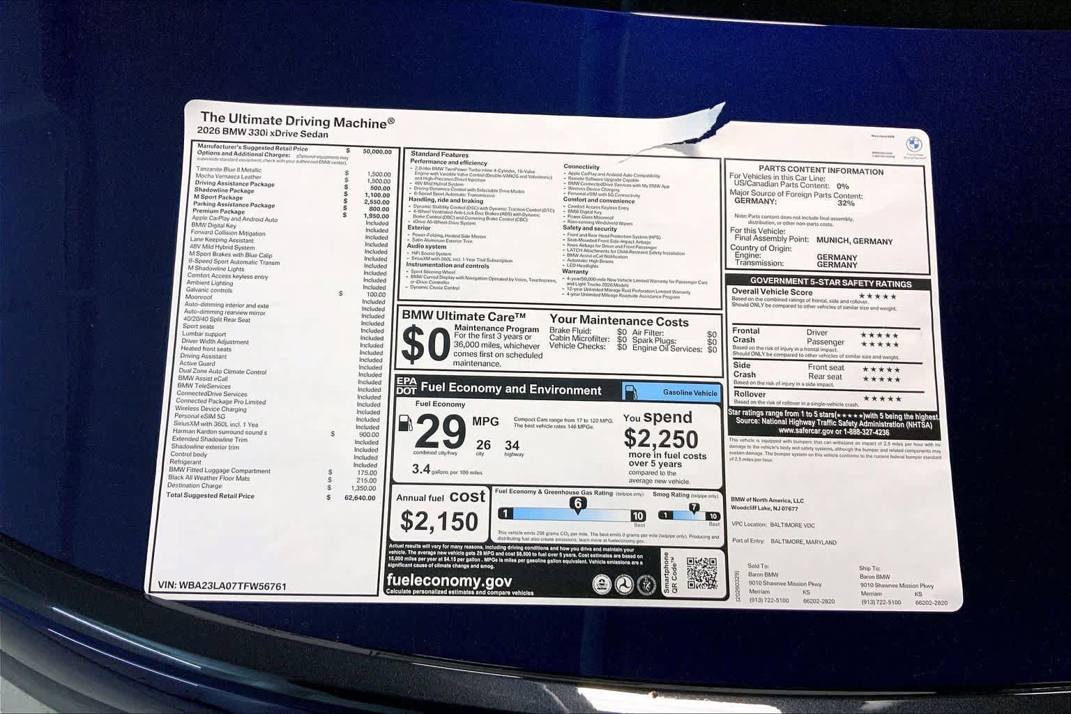 New 2026 BMW 330i xDrive Sedan w/ M Sport Package AWD/4WD image 22