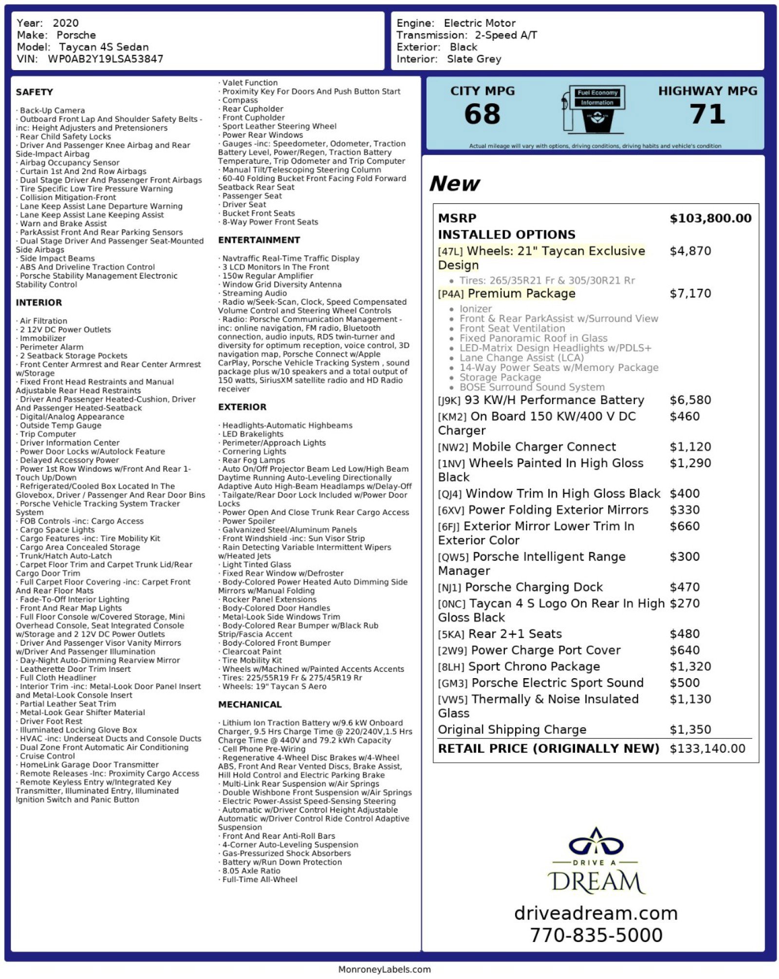 Used 2020 Porsche Taycan 4S image 56