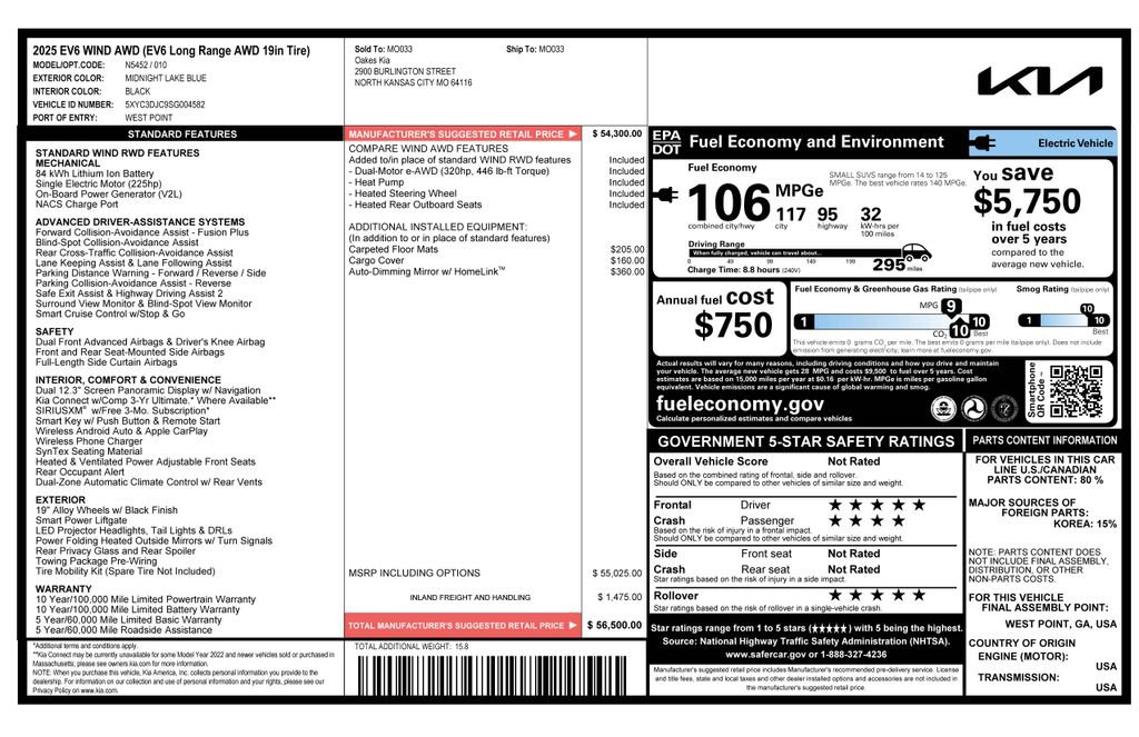 Used 2025 Kia EV6 Wind image 4