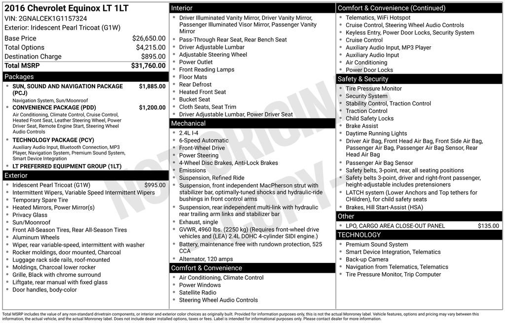 Certified 2016 Chevrolet Equinox LT image 39