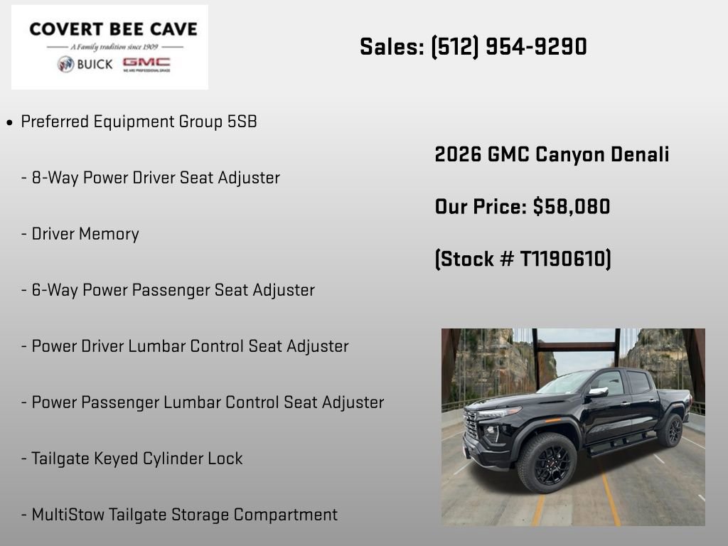 New 2026 GMC Canyon Denali w/ LPO, Denali Black Edition AWD/4WD image 6