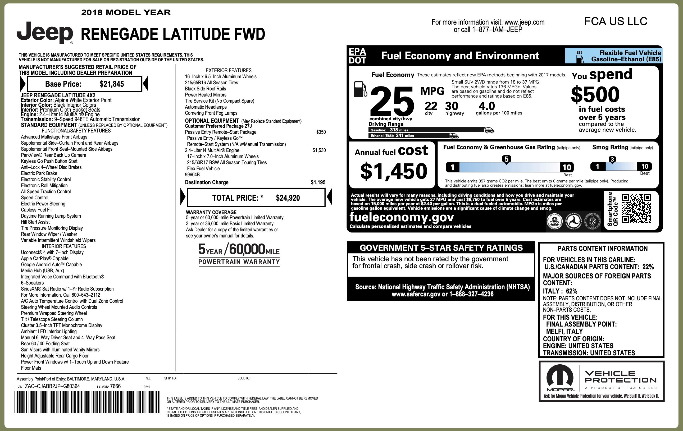 Used 2018 Jeep Renegade Latitude image 2