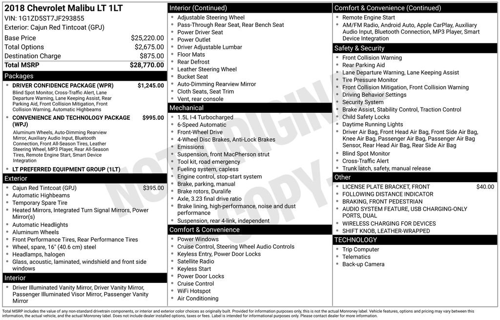 Used 2018 Chevrolet Malibu LT w/ Driver Confidence Package FWD image 5