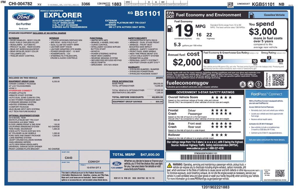 Certified 2019 Ford Explorer XLT w/ Equipment Group 202A image 5