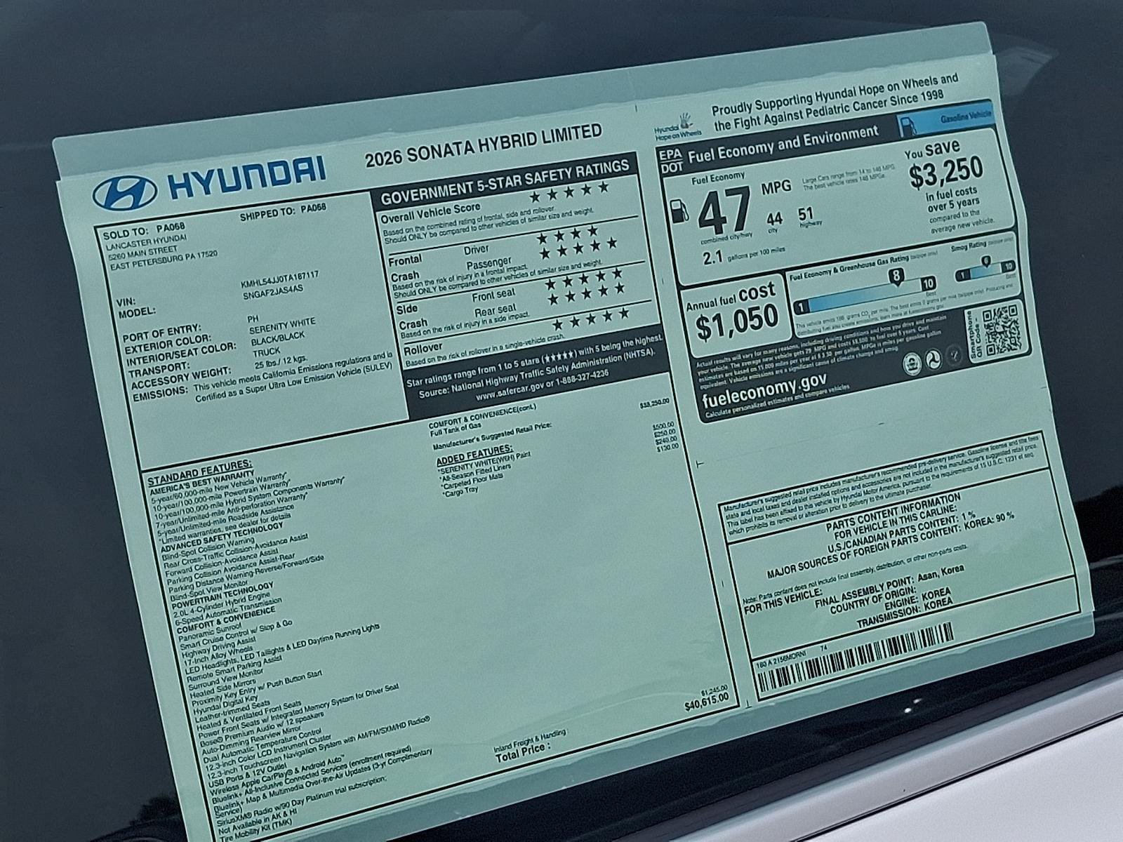New 2026 Hyundai Sonata Limited FWD image 19