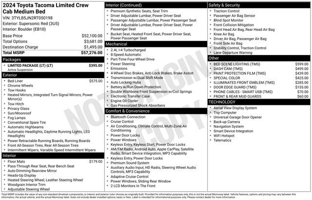 Used 2024 Toyota Tacoma Limited w/ Limited Package (LT) AWD/4WD image 35