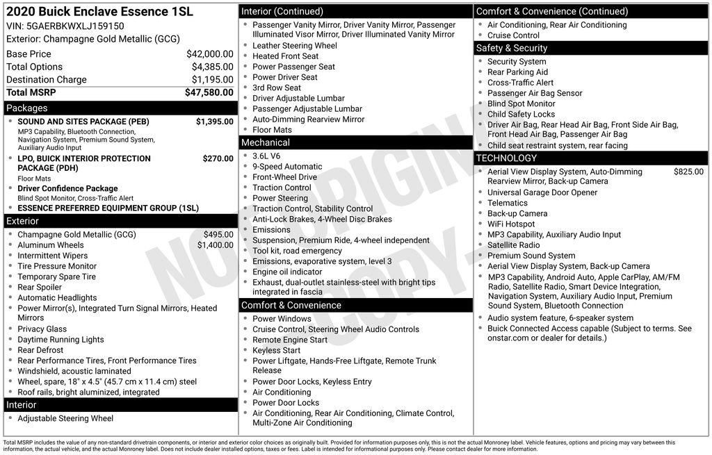 Used 2020 Buick Enclave Essence w/ Sound and Sites Package FWD image 4