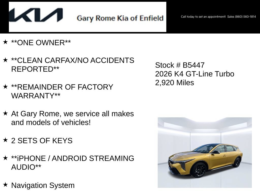 Certified 2026 Kia K4 GT-Line Turbo FWD image 7