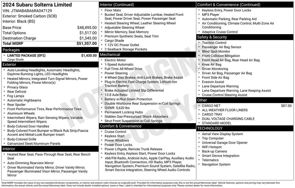 Used 2024 Subaru Solterra Limited w/ Limited Package image 8