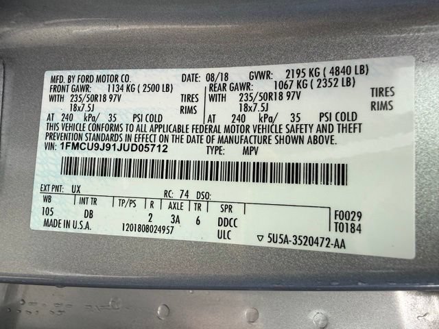 Used 2018 Ford Escape Titanium AWD/4WD image 13