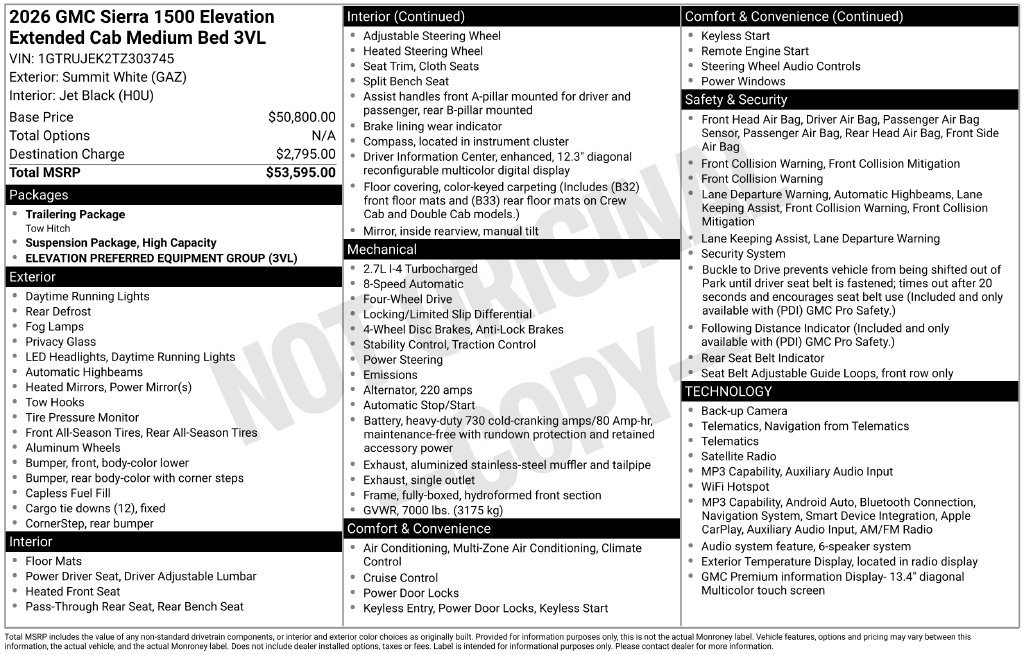 New 2026 GMC Sierra 1500 Elevation AWD/4WD image 37