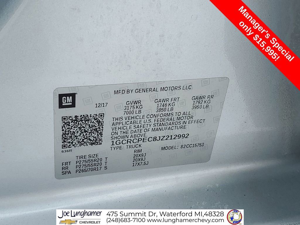 Used 2018 Chevrolet Silverado 1500 Custom w/ Custom Value Package image 31