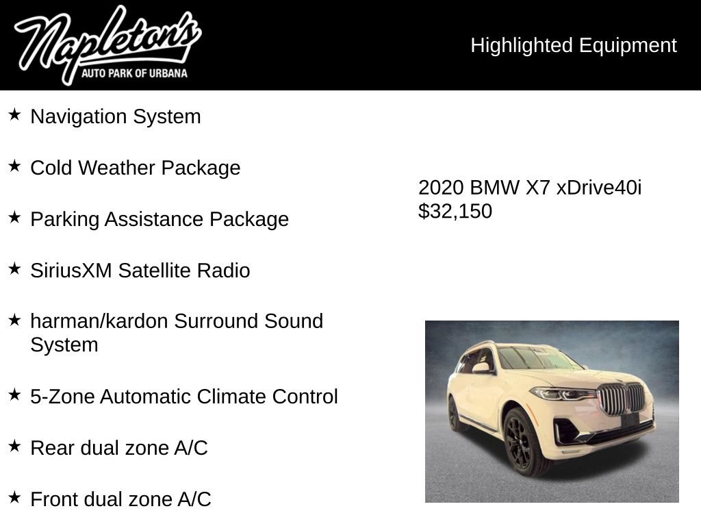 Used 2020 BMW X7 xDrive40i w/ Cold Weather Package AWD/4WD image 5