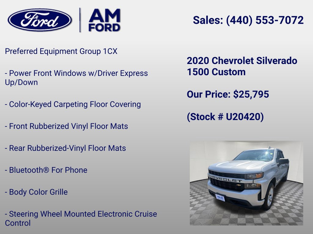 Used 2020 Chevrolet Silverado 1500 Custom w/ Custom Value Package AWD/4WD image 12