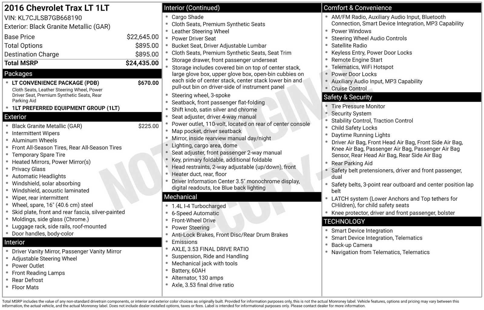 Used 2016 Chevrolet Trax LT w/ LT Convenience Package FWD image 30