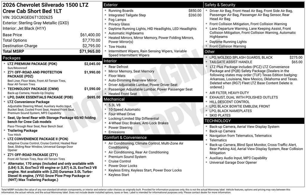 New 2026 Chevrolet Silverado 1500 LTZ w/ LTZ Premium Package AWD/4WD image 26