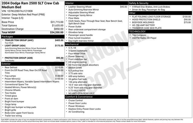 Used 2004 Dodge Ram 2500 Truck SLT w/ Trailer Tow Group image 38