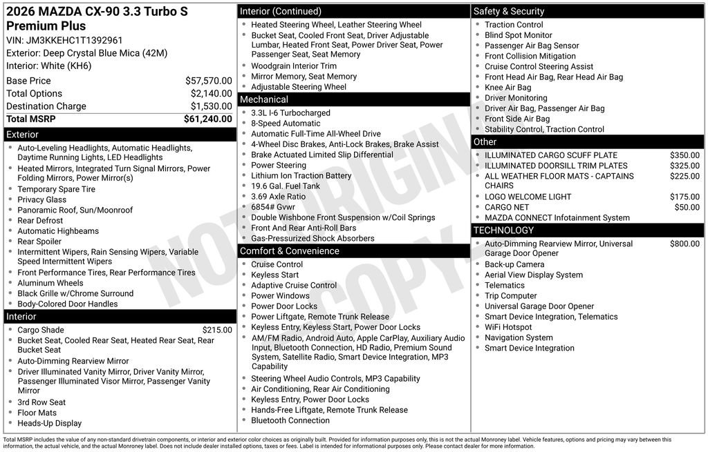 New 2026 MAZDA CX-90 3.3 Turbo S w/ Premium Plus AWD/4WD image 4