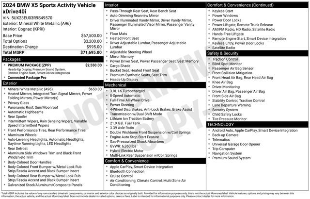 Used 2024 BMW X5 xDrive40i w/ Premium Package AWD/4WD image 48