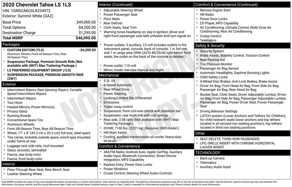 Used 2020 Chevrolet Tahoe LS RWD image 6