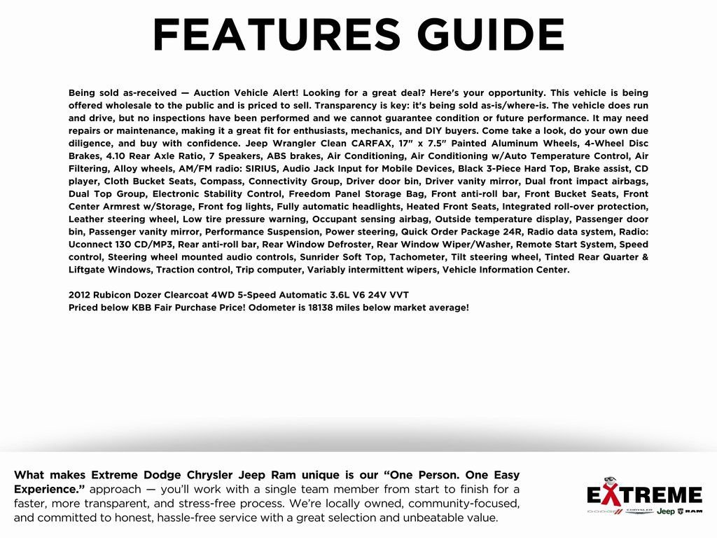 Used 2012 Jeep Wrangler Rubicon w/ Dual Top Group image 2