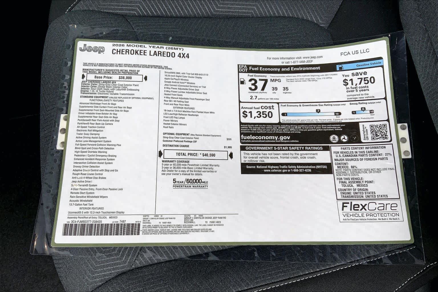 New 2026 Jeep Cherokee Laredo AWD/4WD image 20