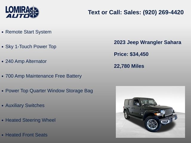 Used 2023 Jeep Wrangler Unlimited Sahara w/ Cold Weather Group AWD/4WD image 27