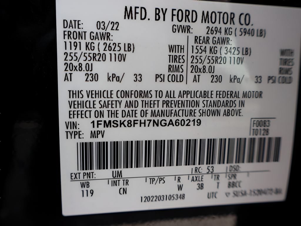 Used 2022 Ford Explorer Limited w/ Equipment Group 301A AWD/4WD image 44