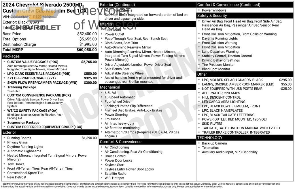 Used 2024 Chevrolet Silverado 2500 Custom w/ Custom Value Package AWD/4WD image 20