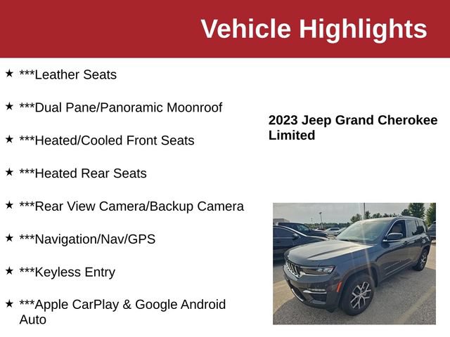 Used 2023 Jeep Grand Cherokee Limited w/ Luxury Tech Group II AWD/4WD image 10