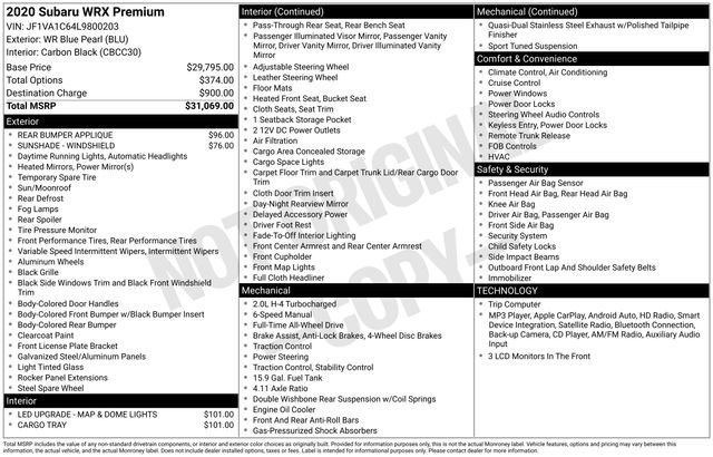 Used 2020 Subaru WRX Premium image 38