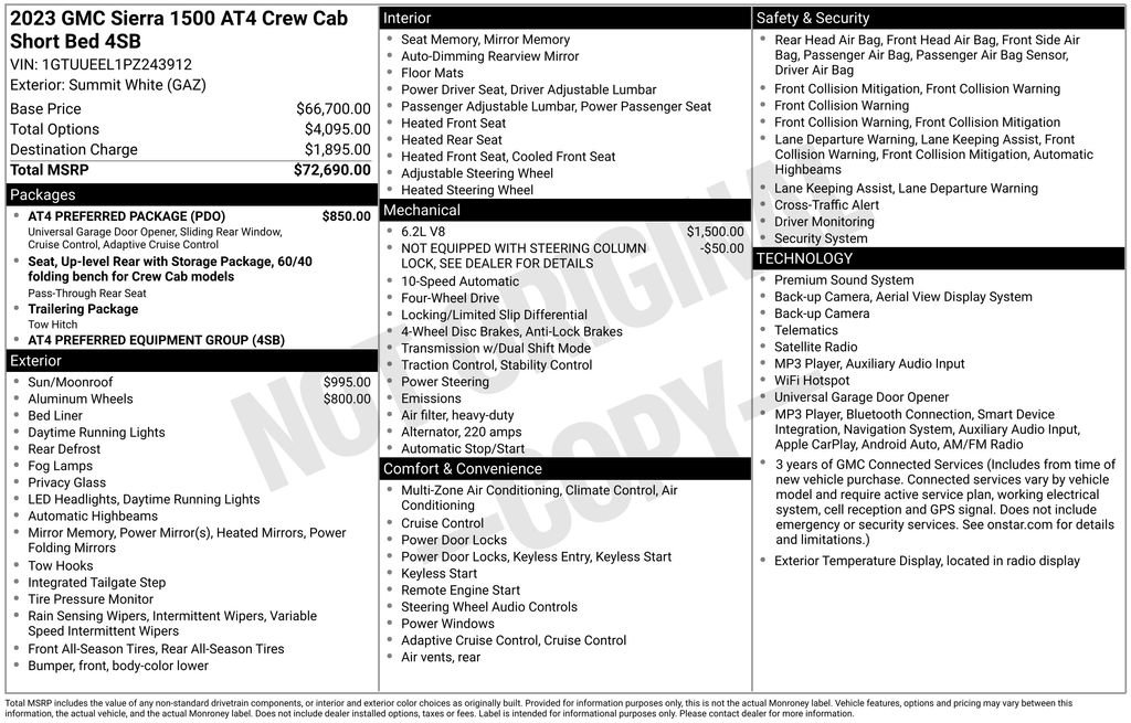 Used 2023 GMC Sierra 1500 AT4 w/ AT4 Preferred Package AWD/4WD image 32