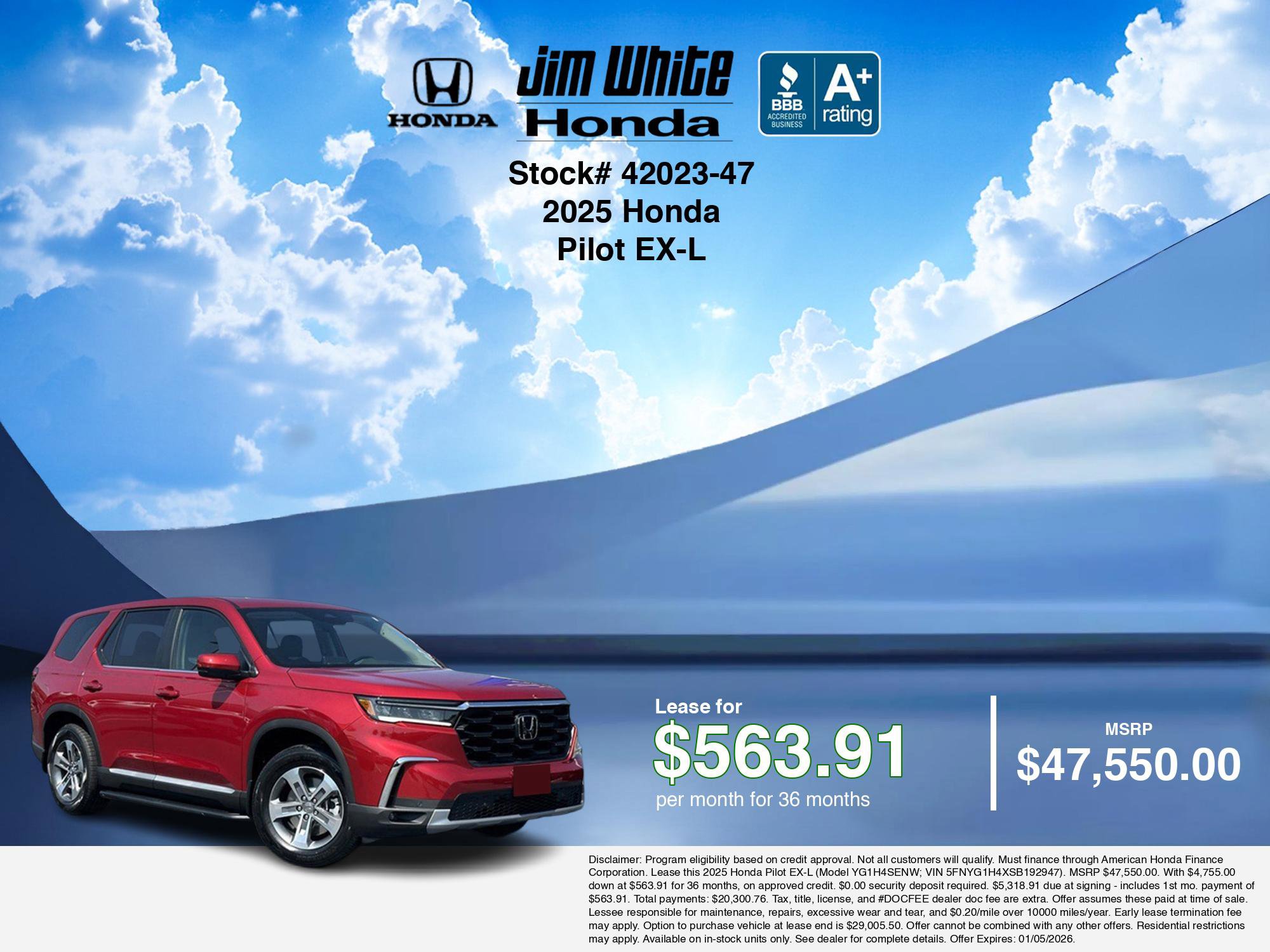 New 2025 Honda Pilot EX-L image 3