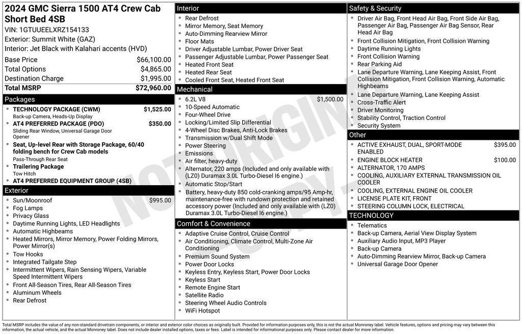 Used 2024 GMC Sierra 1500 AT4 w/ Technology Package image 44