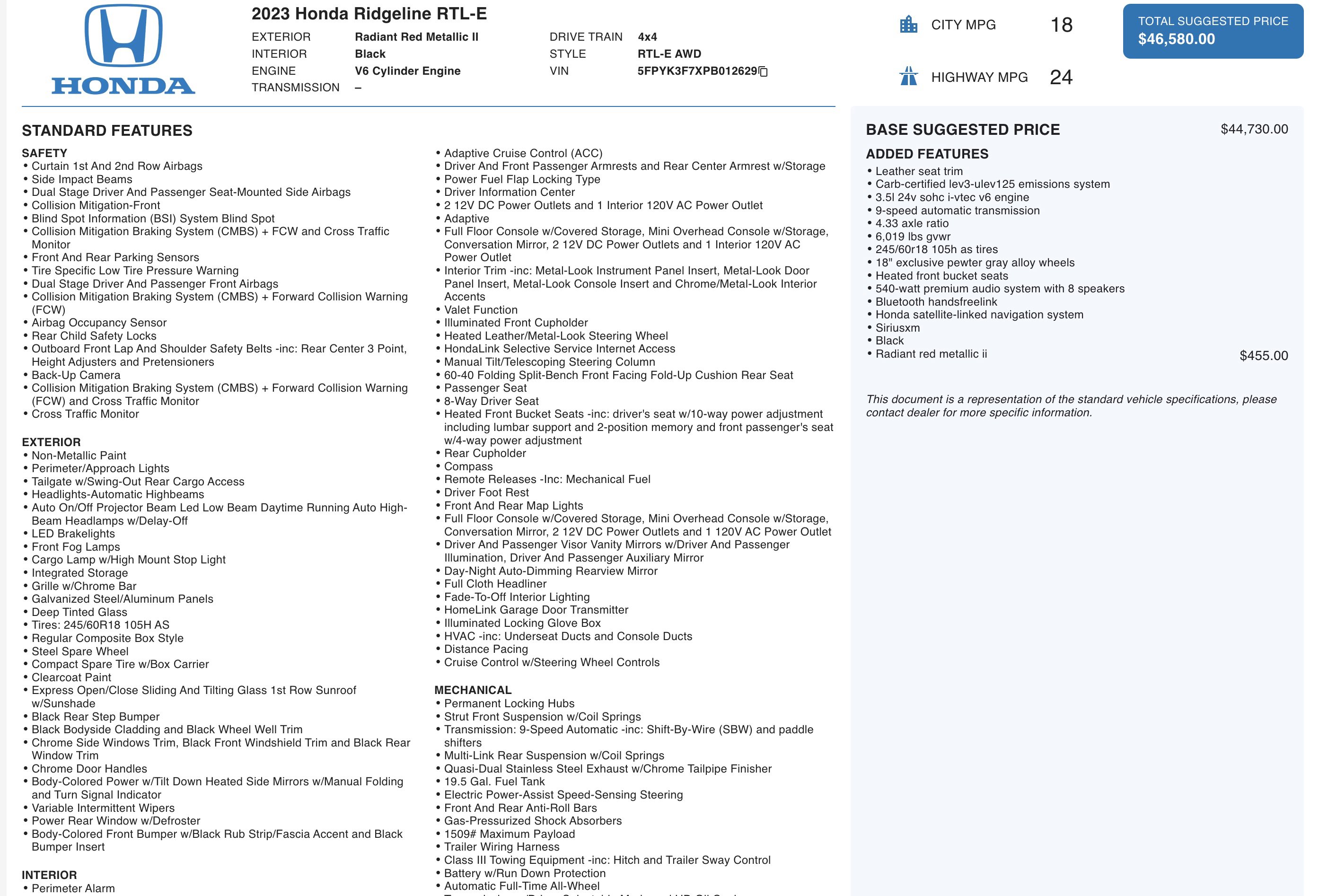 Used 2023 Honda Ridgeline RTL-E image 7