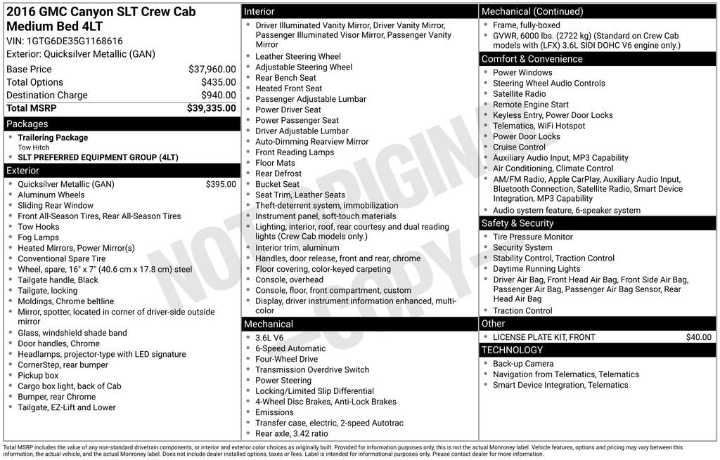 Used 2016 GMC Canyon SLT AWD/4WD image 40