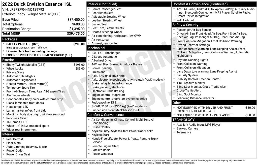 Used 2022 Buick Envision Essence w/ Safety Package image 7