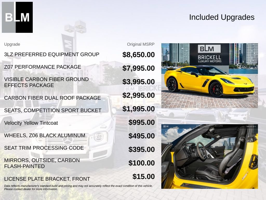Used 2015 Chevrolet Corvette Z06 w/ 3LZ Preferred Equipment Group RWD image 9