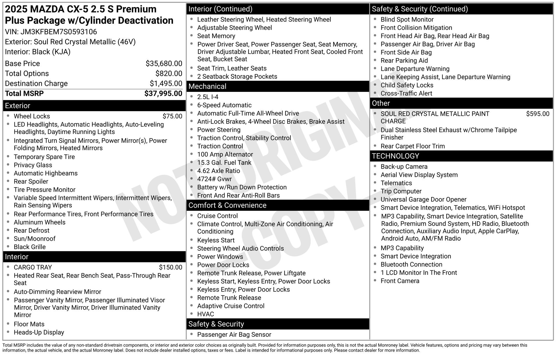 Used 2025 MAZDA CX-5 AWD 2.5 S w/ Premium Plus Pkg image 44