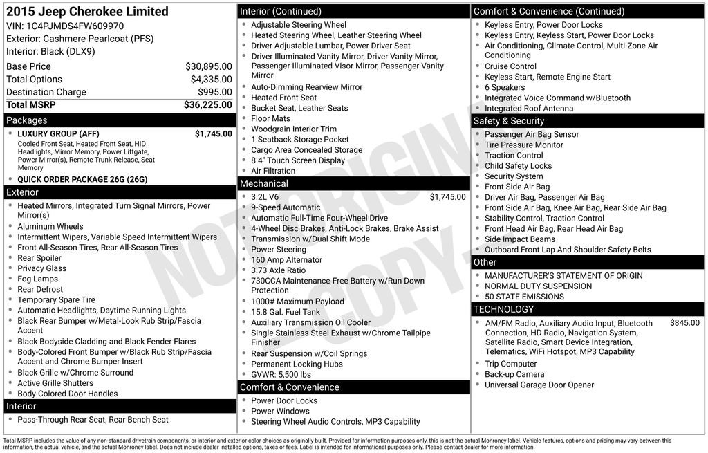 Used 2015 Jeep Cherokee Limited w/ Luxury Group image 2