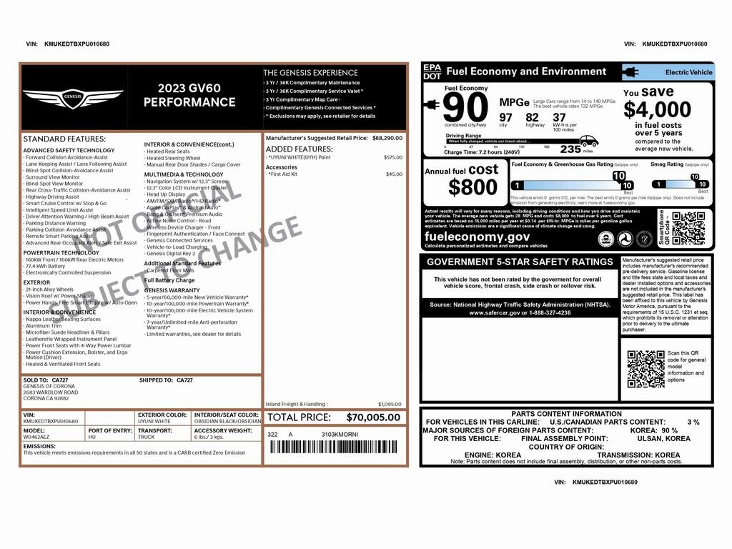 Used 2023 Genesis GV60 Performance image 2
