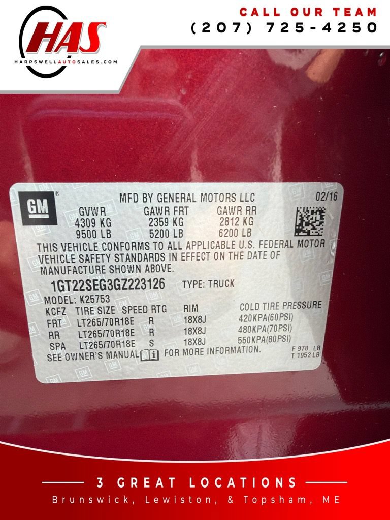 Used 2016 GMC Sierra 2500 SLE w/ SLE Preferred Package AWD/4WD image 16